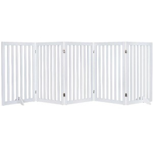 unipaws Classic Indoor Dog Gate Wooden Pet Safety Gate - 1 of 4