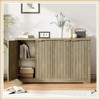 Jojoka Fluted Sideboard Buffet Cabinet with 4 Doors & Adjustable Shelves, Modern Wood Storage Credenza for Dining Room, Kitchen, Living Room - 3 of 4