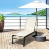 Resenkos Outdoor Chaise Lounge With Wheels, Five Position Recliner For Sunbathing, Suntanning, Steel Frame, Breathable Fabric, - 3 of 4