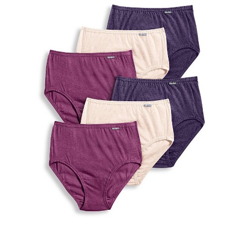 Jockey Women's Plus Size Elance Brief - 6 Pack 8 Oatmeal  Heather/boysenberry Heather/perfect Purple Heather : Target