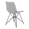Armen Living,Palmetto Contemporary Dining Chair in Grey Fabric with Black Metal Legs - 3 of 4