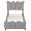 HomeRoots Gray Tufted Velvet Upholstered Twin Bed Frame - 4 of 4