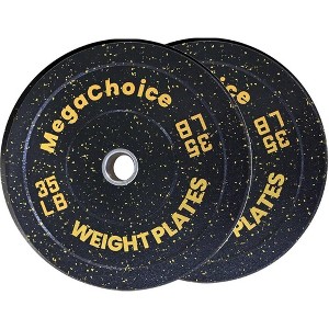 Bumper Weight Plates 2 Inch Barbell Plates Set of 2, Rubber Colored Weight Plates 10-45 Lbs for Home Gym Strength Training & Weightlifting - 1 of 4