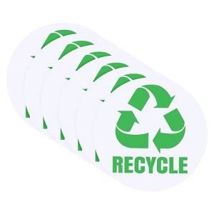 Unique Bargains Self-Adhesive PVC Vinyl Waterproof Indoor and Outdoor Trash Bin Sticker 12 Pcs 5 Inch - 1 of 4