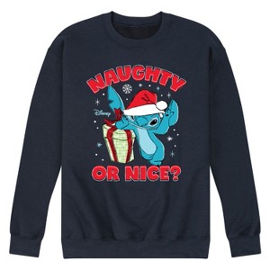 Men's - Lilo and Stitch - Naughty Or Nice Graphic Fleece Sweatshirt - 1 of 4