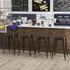 Tangkula 24" Metal Bar Stools Set of 4 w/ Square Seat Patio Bar Stools Home Kitchen - 4 of 4