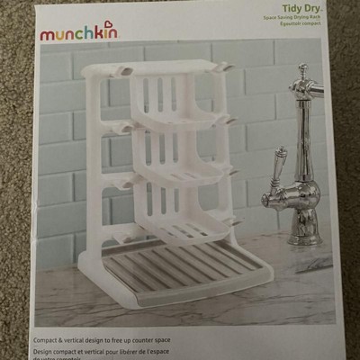 Munchkin® Tidy Dry™ Space Saving Vertical Bottle Drying Rack for Baby  Bottles and Accessories, White 