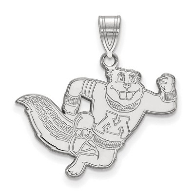 Black Bow Jewelry 10k White Gold Minnesota Golden Gophers NCAA Large Pendant