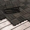 Racxily Acacia Wood Interlocking Deck Tiles Checker Pattern, 12" x 12" Square Dark Brown Acacia Hardwood Outdoor Flooring for Patio, Bancony - 2 of 4