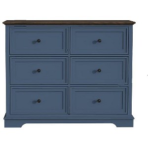 Cabinet Dresser Chest With 6 Drawers, Chest Of Drawers, Bedroom Dresser Blue - 1 of 4