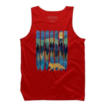 Men's Design By Humans Fox Forest Night By Maryedenoa Tank Top