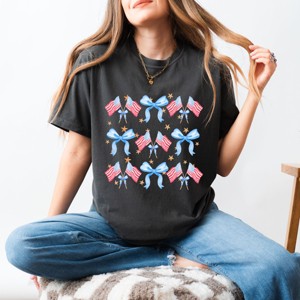 Simply Sage Market Women's Coquette Patriotic Chart Short Sleeve Garment Dyed Tee - 1 of 4