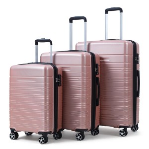 GustoWave Suitcase Set 3 Piece Luggage Set, Carry On Hardside Luggage with TSA Lock Spinner Wheels, ABS Material (20/24/28 in) - 1 of 4