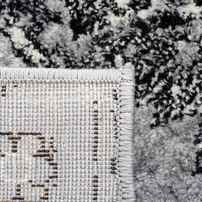 Hand-Knotted Black Synthetic Reversible 4' x 6' Rug