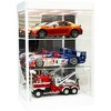 White Display Showcase Desktop 3-Tier with Two Adjustable Shelves and LED Lights White for 1/18 1/24 1/32 1/43 1/64 Scale Models - 2 of 4