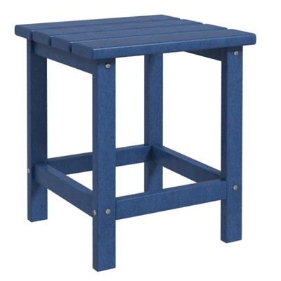 VisioGear Adirondack Side Table, Outside End Table for Patio, Compact Side Table for Porch, Deck, Blue, 15"*15"*18"