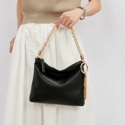 MKF Collection Brigitte Women’s Shoulder Hobo Bag – Faux Leather, Chain Strap, Tassel Detail by Mia K — фото 2