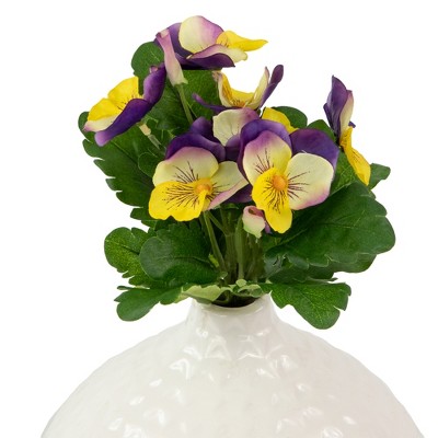 8" Lavender and Yellow Artificial Silk Floral Bouquet