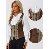 INSPIRE CHIC Women's Contrast Plaid Button Down Sleeveless Vintage Waistcoat - 2 of 4