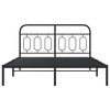 vidaXL Metal Bed Frame without Mattress with Headboard Black 59.1"x78.7" - 4 of 4