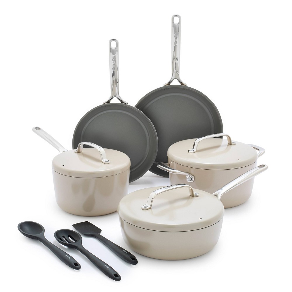 Photos - Stockpot Green Pan GreenPan GP5 Hard Anodized Healthy Ceramic Nonstick 14pc Cookware Set PFAS 