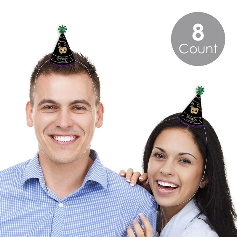 Discontinued Big Dot of Happiness Mardi Gras - Mini Cone Masquerade Party Hats - Small Little Party Hats - Set of 8, 2 of 8