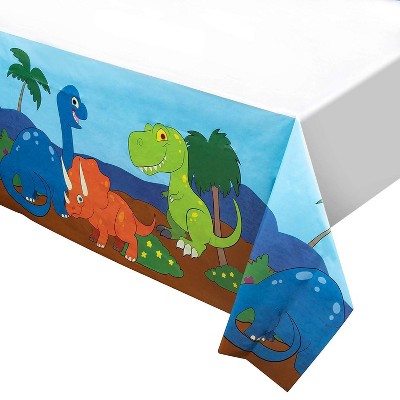 Juvale 6-Pack Dinosaur Birthday Party Plastic Tablecloth Cover, 54 x 108 Inches