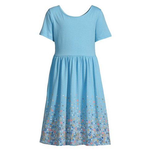 Lands' End Girls Short Sleeve Gathered Waist Jersey Dress : Target