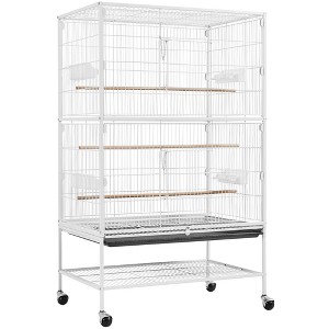 Yaheetech 52"H Rolling Bird Cage Parrot Cage with 3 Perches & Extra Storage Shelf - 1 of 4