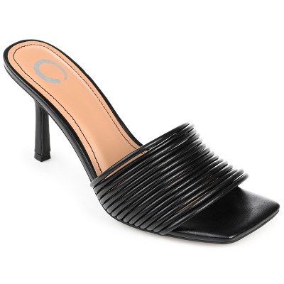 Journee Collection Womens Calliope Tru Comfort Foam Open Toe High Stiletto Pumps Black 11