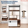 Hidden Litter Box Enclosure w/Storage Rack & Cat Scratching Post Wood & Metal 2-in-1 Pets Furniture w/ Shelf Corridor Cushioned Mat - 4 of 4