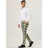 Lars Amadeus Men's Color Block Slim Fit Flat Front Plaid Dress Pants - 4 of 4