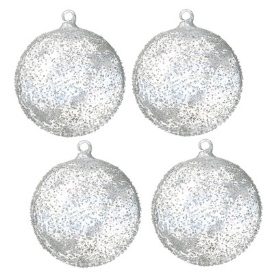 Sullivans Set of 4 Textured Ball Ornament Kit 5"H Silver