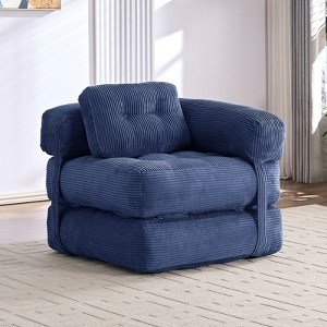 Mjkone Folding Sofa Bed, L-Shaped Convertible Sofa Bed with Armrest Foldable Sleeper Sofa - 1 of 4