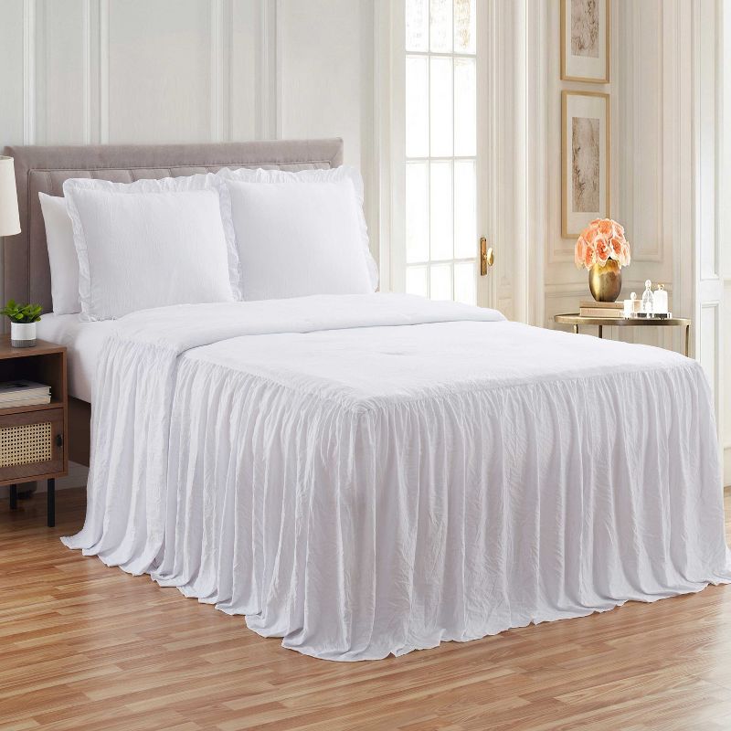 Sweet Home Collection | Microfiber Ruffled Bedspread & Sham Set, 1 of 7