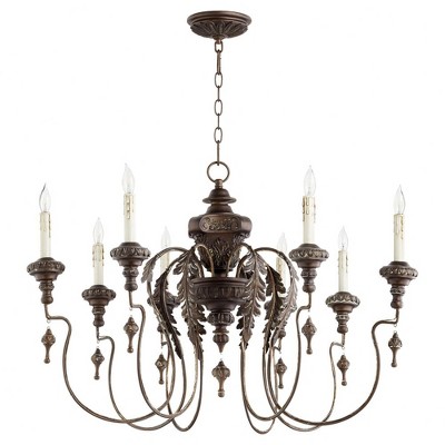 Quorum Lighting Salento 8-Light Chandelier, 8 Bulbs, Vintage Copper, 38 Width, 24 Height