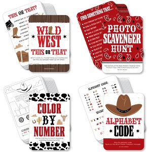 Big Dot of Happiness Western Hoedown - 4 Wild West Cowboy Party Games - 10 Cards Each - Gamerific Bundle - 1 of 4