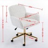 Artificial Rabbit Fur Home Office Chair, Adjustable Swivel Desk Chair with Gold Metal Base and Wheels – The Pop Home - 4 of 4