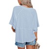 Imily Bela Women's Half Sleeve T-Shirts Solid Color Loose Flowy Tops T-shirt - 2 of 3