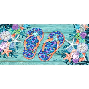 Briarwood Lane Summer Enjoy Life Flip Flops Mini Mat 22x10 Indoor Outdoor For Summer Doormat - 1 of 2