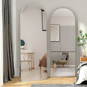 FURNIinspire Full Length Mirrors Wall Mirror, Decorative Mirror, Clothing Store, Floor Standing Large Mirror, Wall Mounted, Silver 23.2"*0.51"*64.9" - 1 of 4