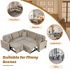 CIPACHO 82.6" L-shape Sofa Bed Pull-out Sleeper Sofa with Wheels, USB Ports, Power Sockets for Living Room , Khaki - 2 of 4