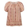 Women's Plus Size Boho Floral Print Puff Sleeve Round Neck Summer Casual Vacation Blouses - GRACE & GRANDEUR - 4 of 4