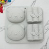 Unique Bargains Candy Mould 4-Cavity Pandas with Bamboo Candy Mould Hand Wash 5.55"x5.31"x1.3" 1 Pc - 2 of 4