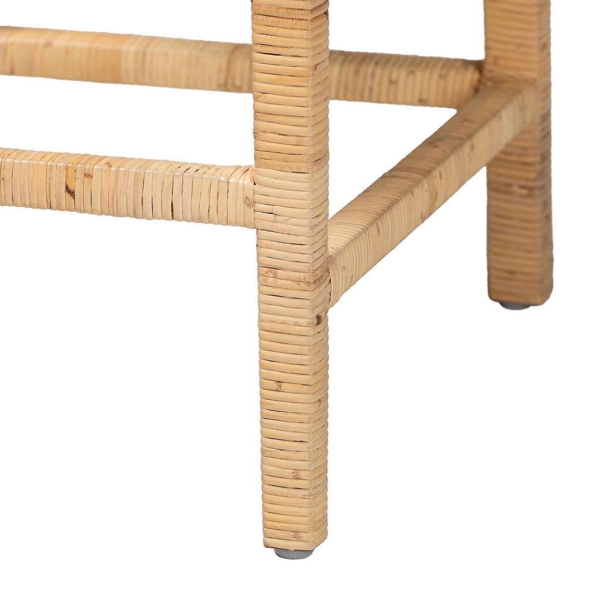 Sofia Wood and Rattan Counter Height Barstool Natural - bali & pari - thumbnail 7