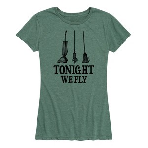 Women's - Hocus Pocus - Tonight We Fly Brooms Short Sleeve Graphic T-Shirt - 1 of 4