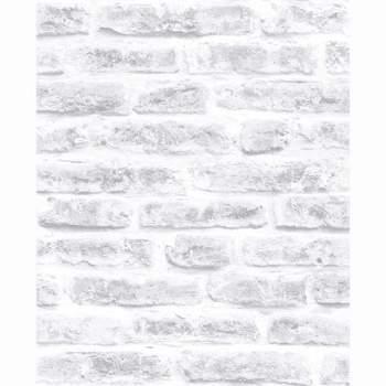 Strata Brick White Wallpaper