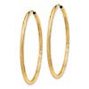 Black Bow Jewelry 1.5mm x 33mm 14k Yellow Gold Satin Diamond-Cut Endless Hoop Earrings - 2 of 4