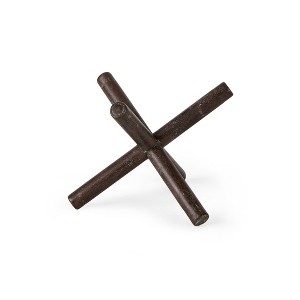 HomeRoots 5" Brown Rustic Metal X Decorative Tabletop Sculpture - 1 of 4