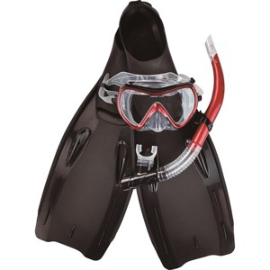Pool Central 3pc Zray Teen/Young Adult Pro Scuba or Snorkeling Swimming Pool Set - Medium - Black/Red - 1 of 3